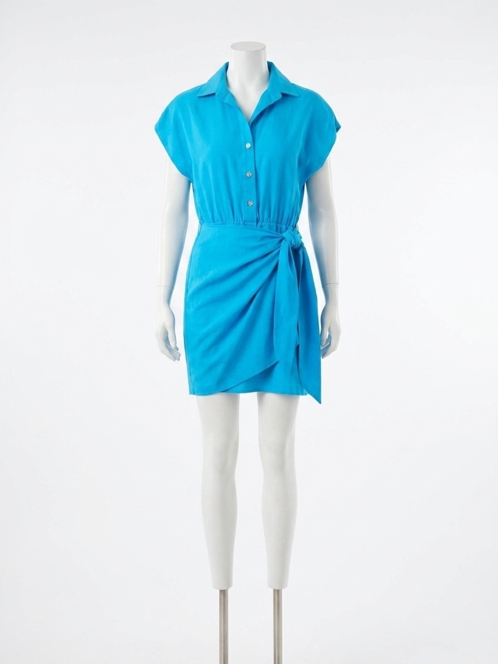 NEW FIFTEEN TWENTY women's ryann side tie dress in turquoise
